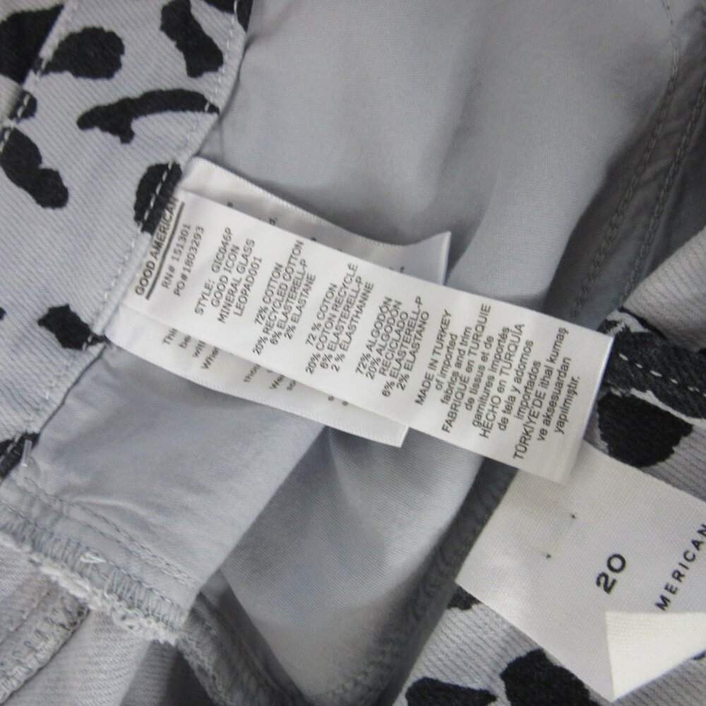 Good American Jeans Good Icon Straight Mineral Glass Leopard Plus Size 20 NWT - Picture 12 of 16
